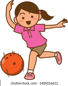 Image illustration of woman doing bowling