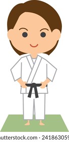 Image illustration of a woman doing judo