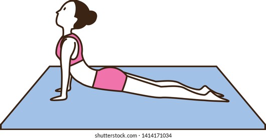 Image illustration of a woman doing yoga pose on mat