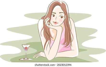 Image illustration of a woman getting tipsy