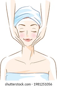 Image illustration of a woman receiving an esthetic treatment (face)