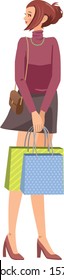 Image illustration of a woman who did shopping