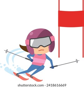 Image illustration of women's alpine skiing