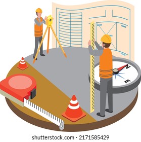 Image illustration of a worker to survey