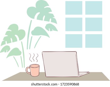 Image illustration of working from home