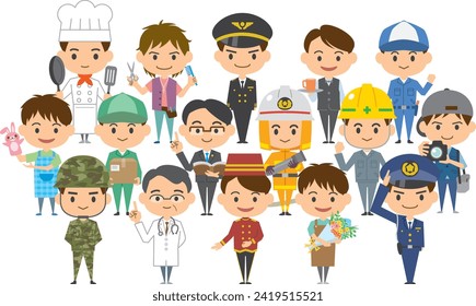 Image illustration of working men