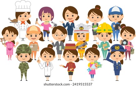 Image illustration of working women