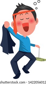 Image illustration of a young man being drunk