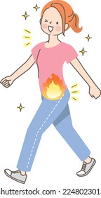 Image illustration of young woman burning fat while walking