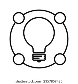 Image illustrations to get ideas from various ideas. There are multiple circles around the light bulb.