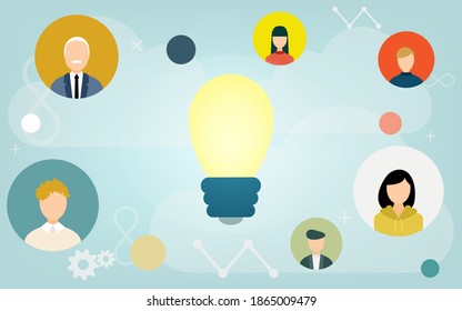 Image illustrations that connect with people using the cloud system