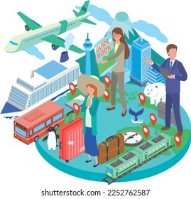 Image illustrations of travel agencies and tours