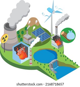 Image Illustrations Of Various Power Generation Facilities