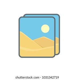 Image images photo photography picture stack icon. Vector illustration