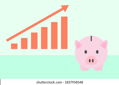 Image of increased savings. Vector illustration.