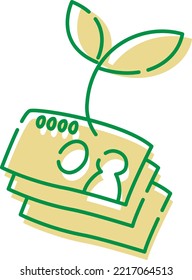 Image of increasing money [banknotes and buds]