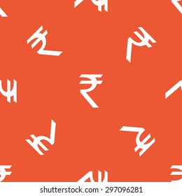 Image of Indian rupee symbol, repeated on orange background
