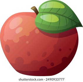 image Isolated drawing apples on a white background, red apples, apple slices, apple slices, sliced apples.