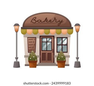 Image of Italian houses and courtyards. This colorful cartoon design highlights the beauty of Italian cafes in an artistic illustration on a white background. Vector illustration.