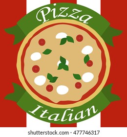 The image of italian pizza with description