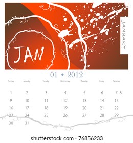 Imagen de un calendario de parras de grano de enero de 2012.