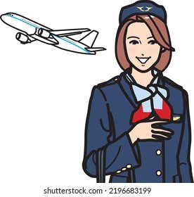 Image Of A Japanese Flight Attendant Not Long Ago