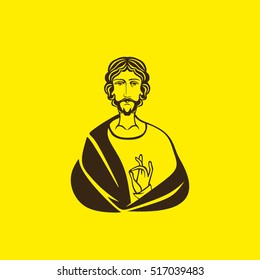 Image of Jesus Christ painted by hand