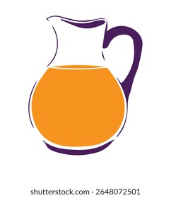 image of a jug containing fresh orange juice.