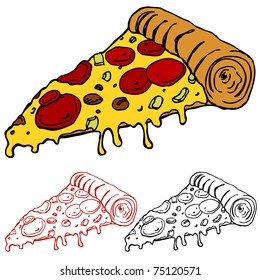 An image of a juicy slice of pizza.