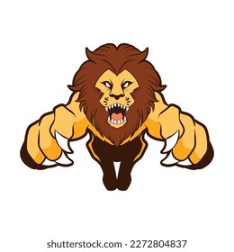 image of a jumping lion