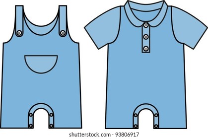 Image jumpsuit with an outline. Denim dress for baby