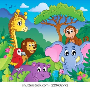 Image with jungle theme 9 - eps10 vector illustration.