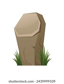 Imagen de un árbol de la selva. El diseño de dibujos animados cuenta con piedras brillantes en una selva sobre un fondo blanco. Ilustración vectorial.
