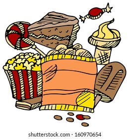 Imagen de bocadillos de comida chatarra.