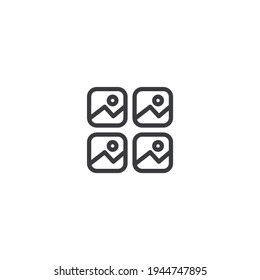 Image justify vector icon. Image flat black icon design on white background