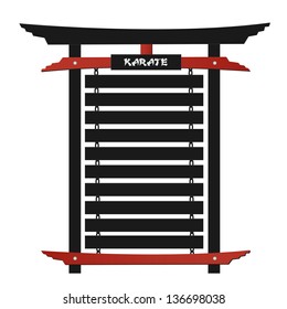 Image of a karate belt rack isolated on a white background.