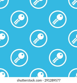 Image of key in circle, repeated on blue background