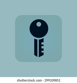 Image of key in square, on pale blue background