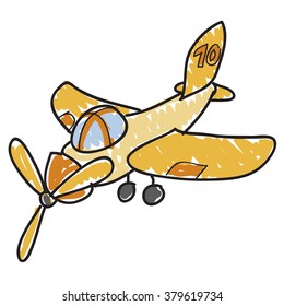 Image Of A Kids Hand Drawn Airplane Toy