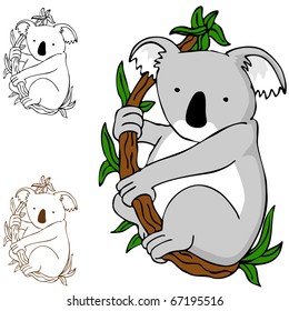 An image of a koala cartoon drawing.