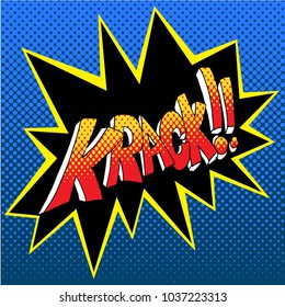 An image of a krack comic book word sound effect.