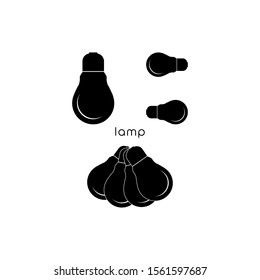 Image of a lamp in black logo vector.