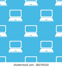 Image of laptop, repeated on blue background