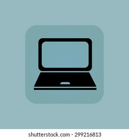 Image of laptop in square, on pale blue background