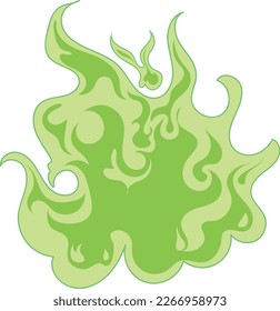 imagen de una gran quema de fuego verde