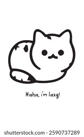 A image from lazy cat suitable for shirt design