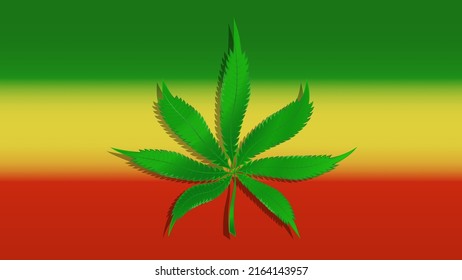 A image leaf of hemp on a stylized background