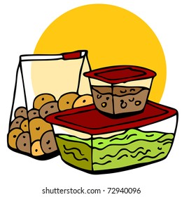 An image of a leftover food in containers.