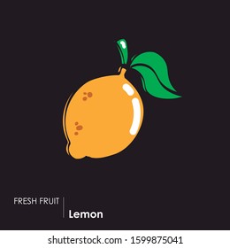 Image of a lemon. Drawing made with loose stroke. 