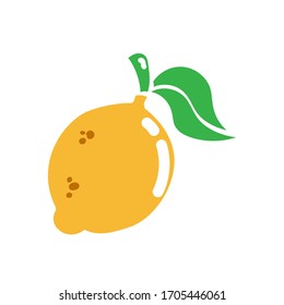 Image of a lemon. Drawing made with loose stroke. Editable vector.